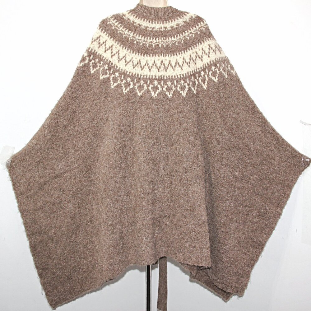 Polo Ralph Lauren Fair Isle Yoke Alpaca Wool Belted Cape Cardigan sz XL/XXL $998 - Picture 13 of 16